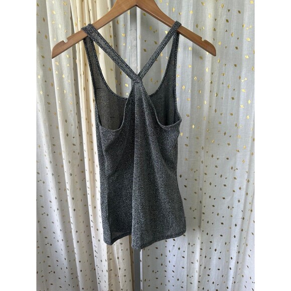 Express Women's Semi Sheer Metallic Shimmer Holiday Racerback Tank Top S - Picture 4 of 7